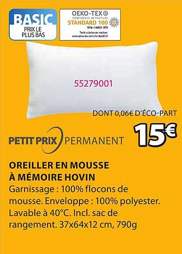 Oreiller En Mousse à Mémoire Hovin