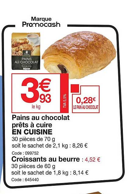 pains au chocolat prêts à cuire en cuisine, croissants au beurre