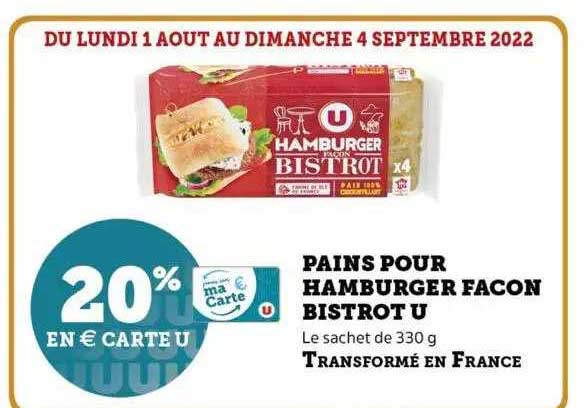 pains pour hamburger façon bistrot u