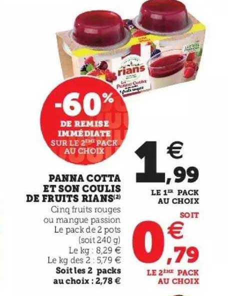 panna cotta et son coulis de fruits rians