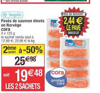 pavés de saumon élevés en norvège cora