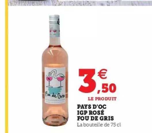 pays d'oc igp rosé fou de gris
