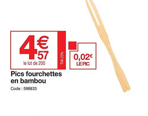 pics fourchettes en bambou