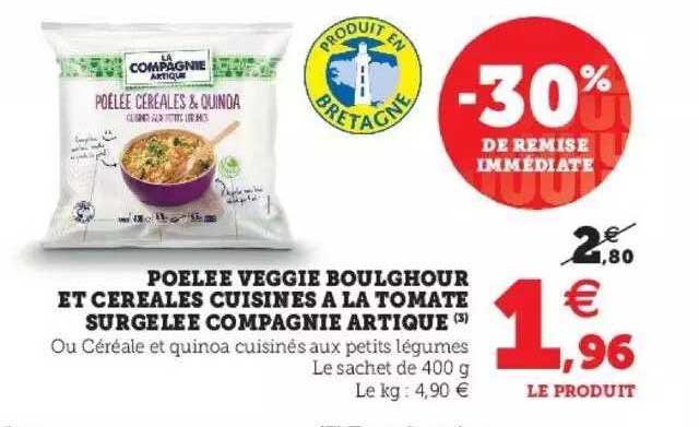 poelee veggie boulghour et céréales cuisines à la tomate surgelées compagnie artique