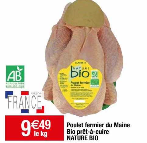 poulet fermier du maine bio prêt-à-cuire nature bio