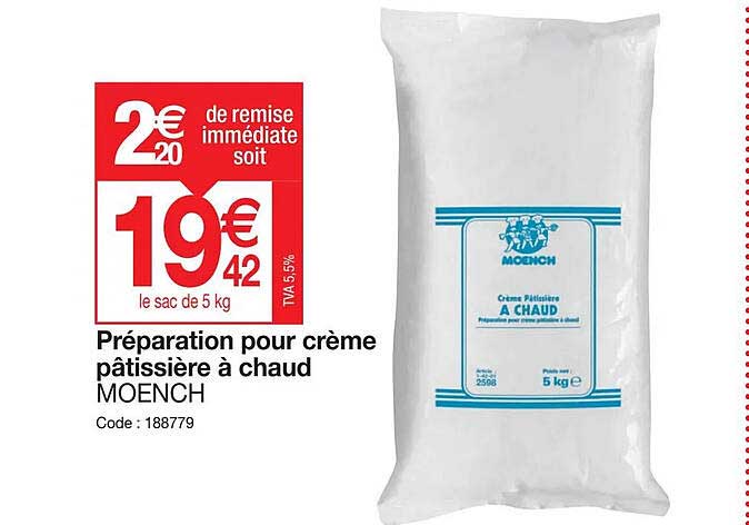 préparation pour crème pâtissière à chaud moench
