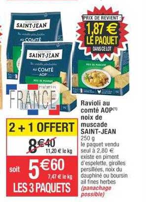 ravioli au comté aop noix de muscade saint-jean