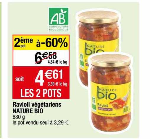 ravioli végétariens nature bio