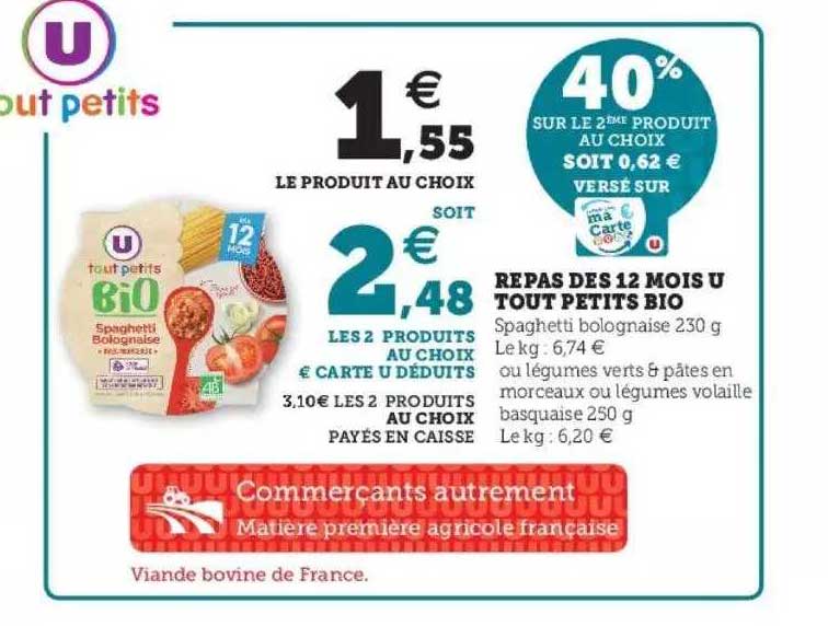 Repas Dès 12 Mois U Tout Petits Bio