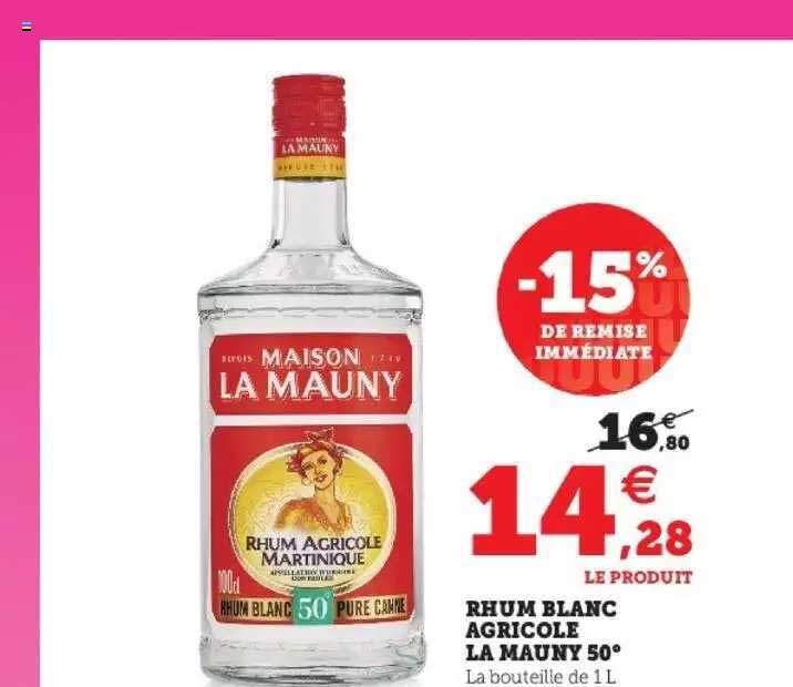 Rhum Blanc Agricole La Mauny 50°