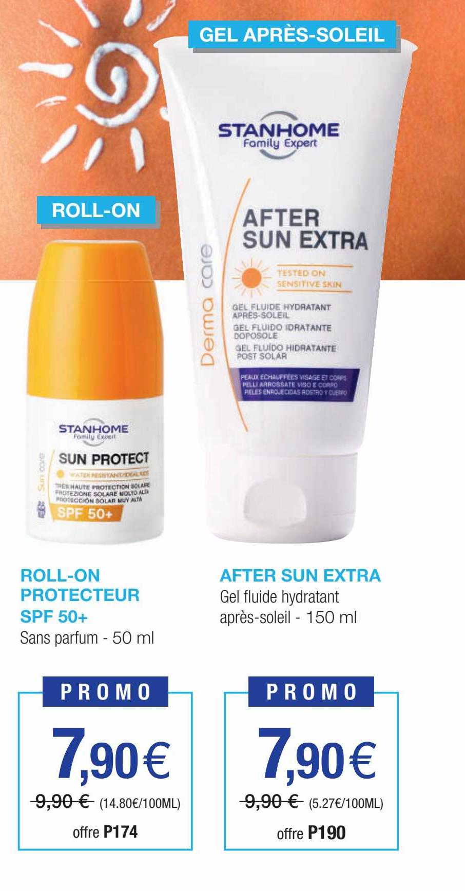 roll-on protecteur spf 50+, gel fluide hydratant après-soleil