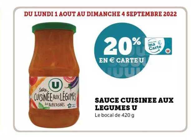 Sauce Cuisinée Aux Légumes U