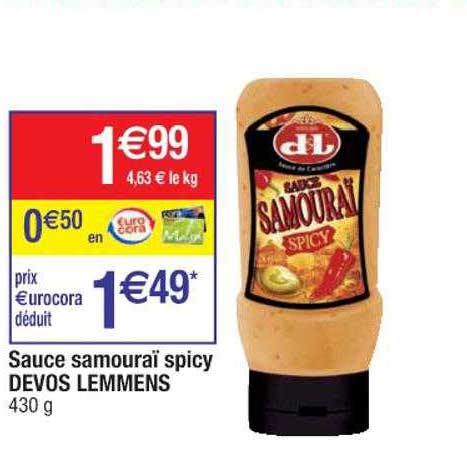 sauce samouraï spicy devos lemmens
