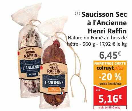 saucisson sec à l'ancienne henri raffin