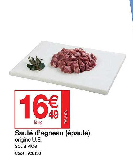 sauté d'agneau (épaule)