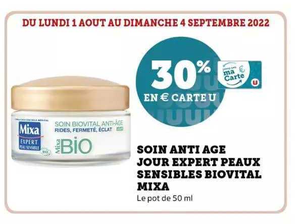 soin anti âge jour expert peaux sensibles biovital mixa