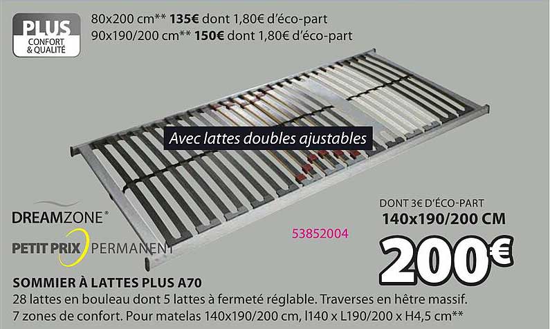 Sommier à Lattes Plus A70