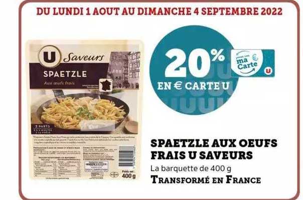 Spaetzle Aux Oeufs Frais U Saveurs