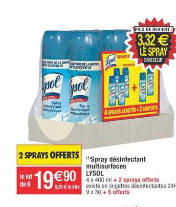 spray désinfectant multisurfaces lysol