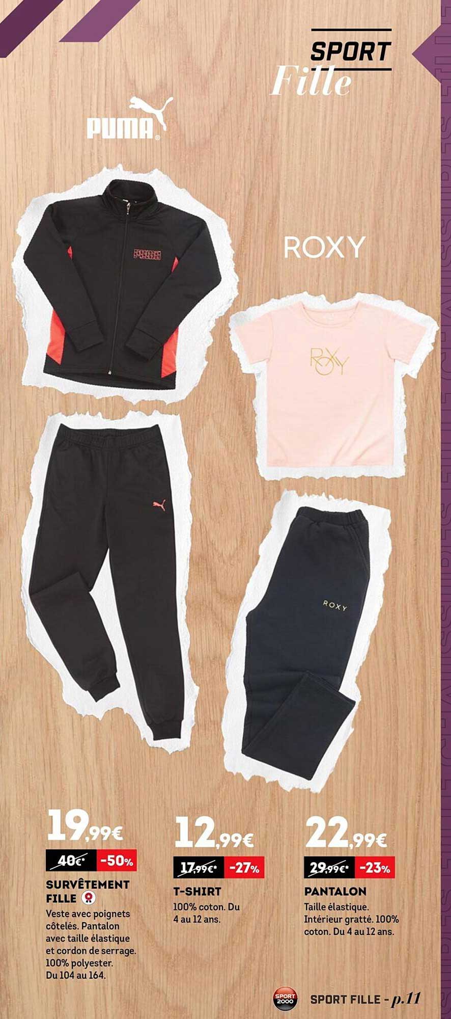 survêtement fille, t-shirt, pantalon