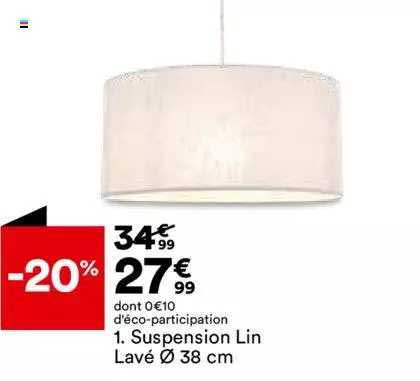 suspension lin lavé ø 38 cm