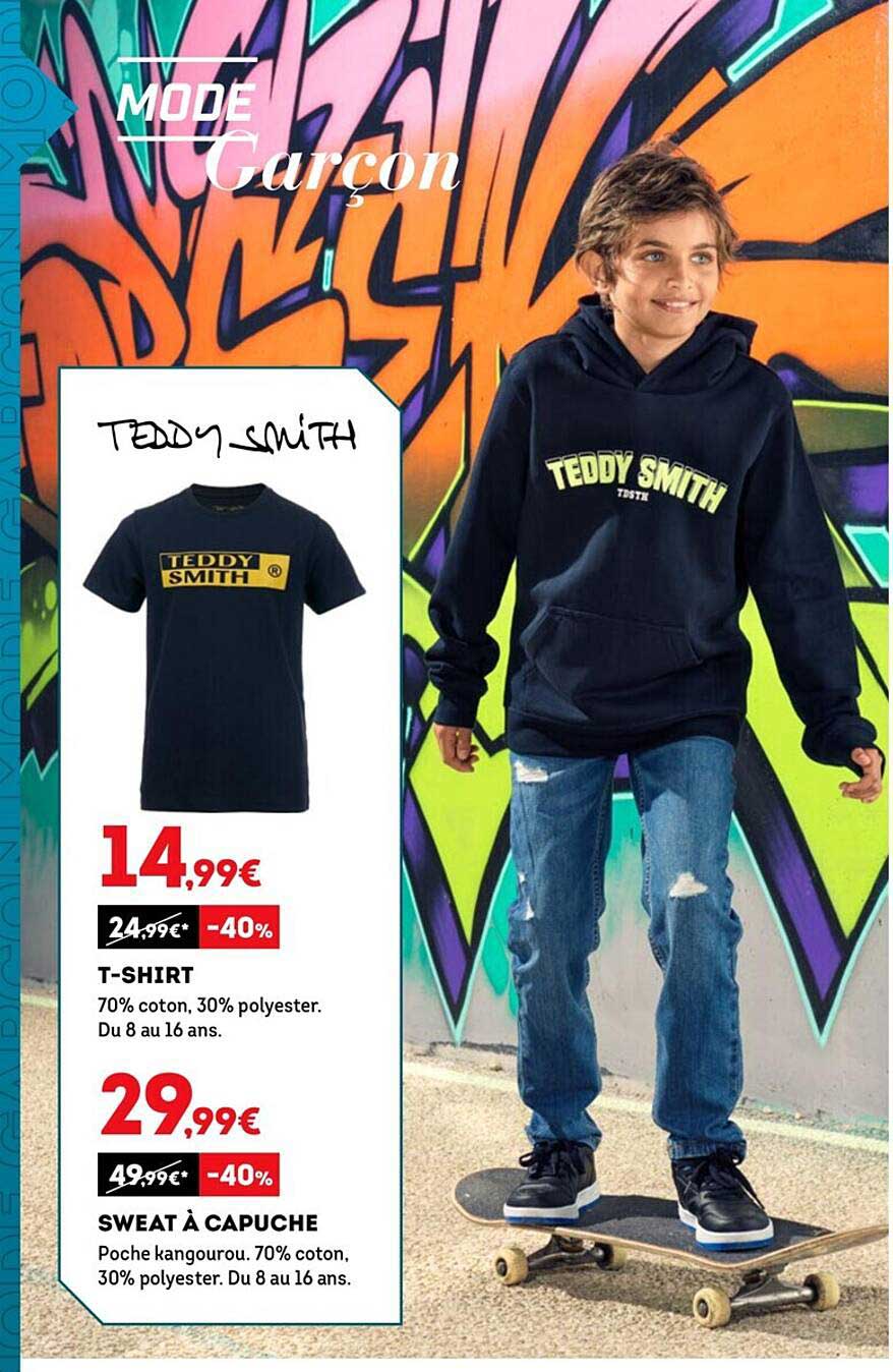 t-shirt, sweat à capuche teddy smith