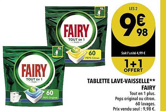 tablette lave-vaisselle fairy