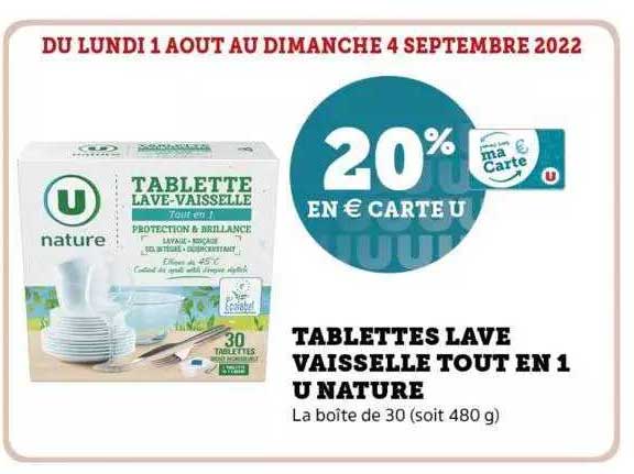 tablettes lave vaisselle tout en 1 u nature
