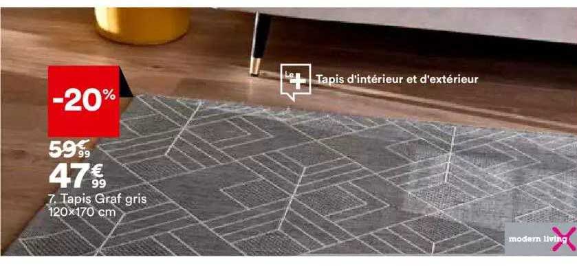 tapis graf gris 120 x 170 cm modern living
