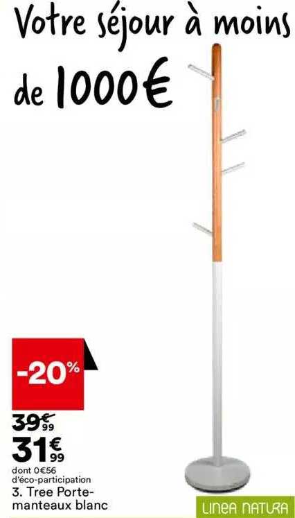 tree porte-manteaux blanc