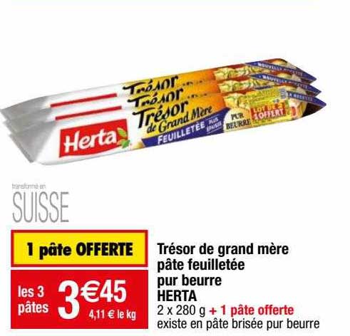 trésor de grand mère pâte feuilletée pur beurre herta