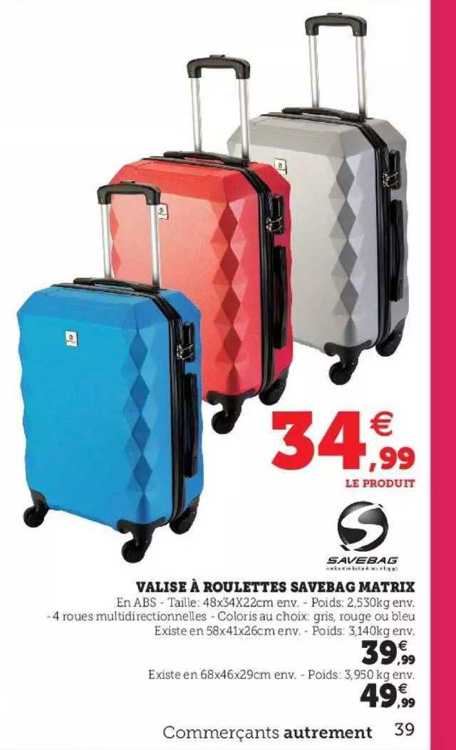 valise à roulettes savebag matrix