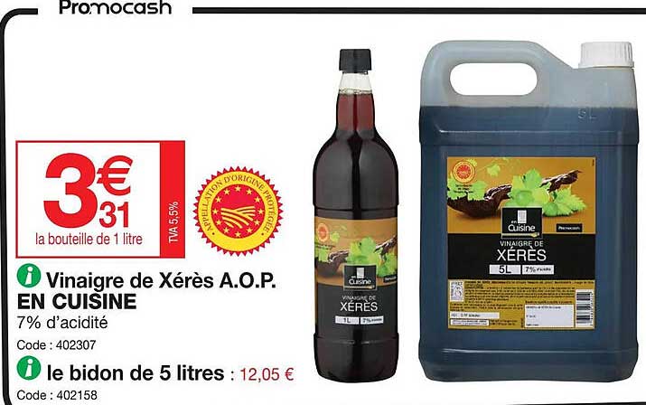 vinaigre de xérès a.o.p en cuisine