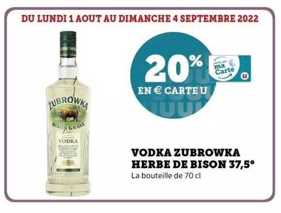 vodka zubrowka herbe de bison 37,5°