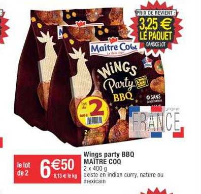 wings party bbq maître coq