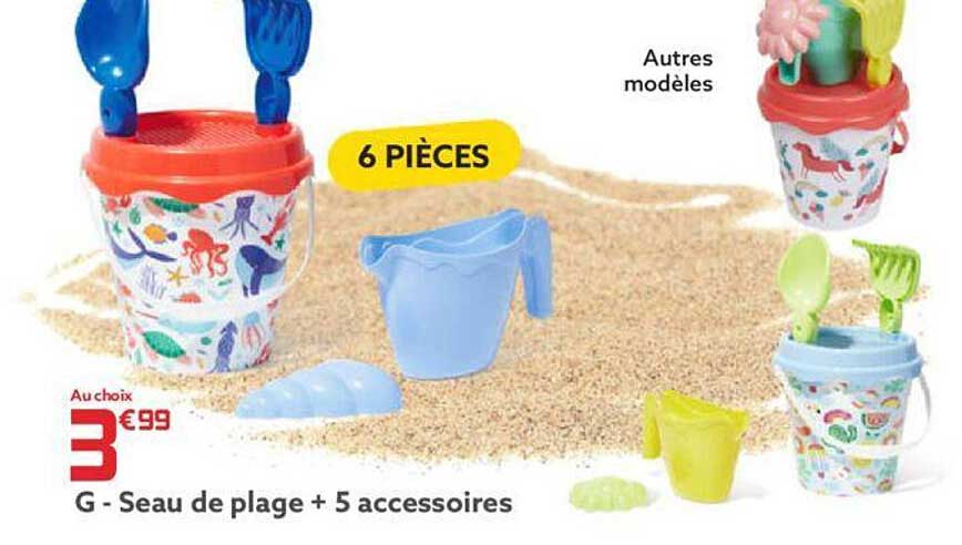 Seau De Plage + 5 Accessoires