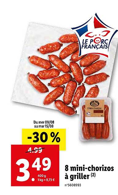 8 Mini-chorizos à Griller