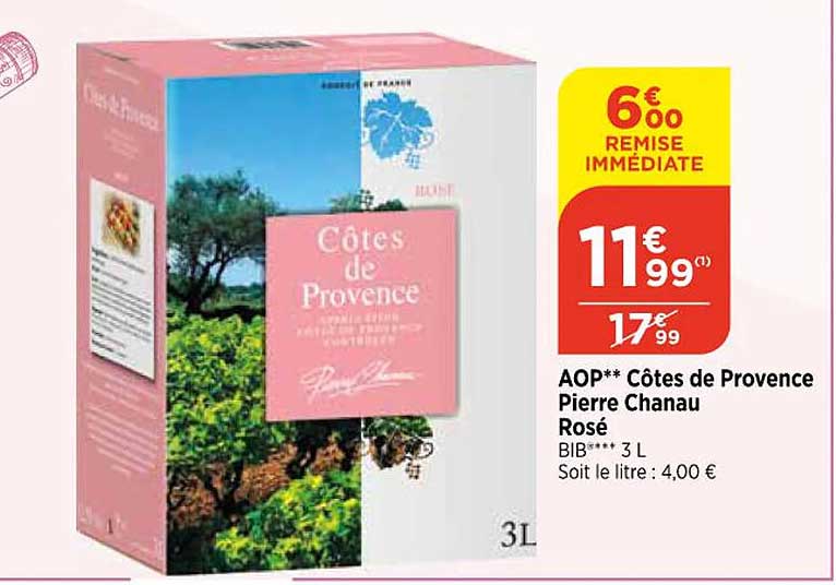 Aop Côtes De Provence Pierre Chanau Rosé