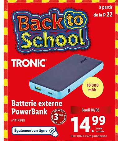 batterie externe power bank tronic
