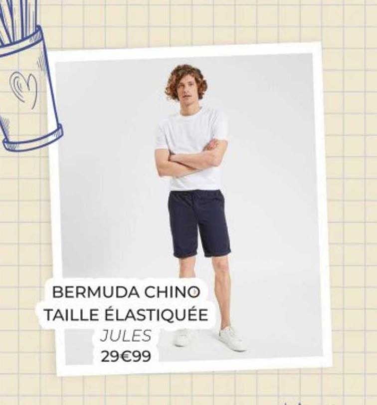 bermuda chino taille élastiquée jules