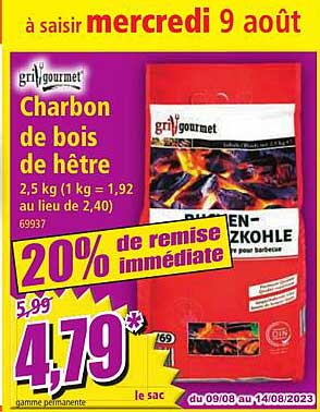 Charbon De Bois De Hêtre Grill Gourmet