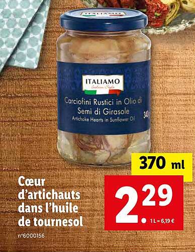 Cœur D'artichauts Dans L'huile De Tournesol Italiamo