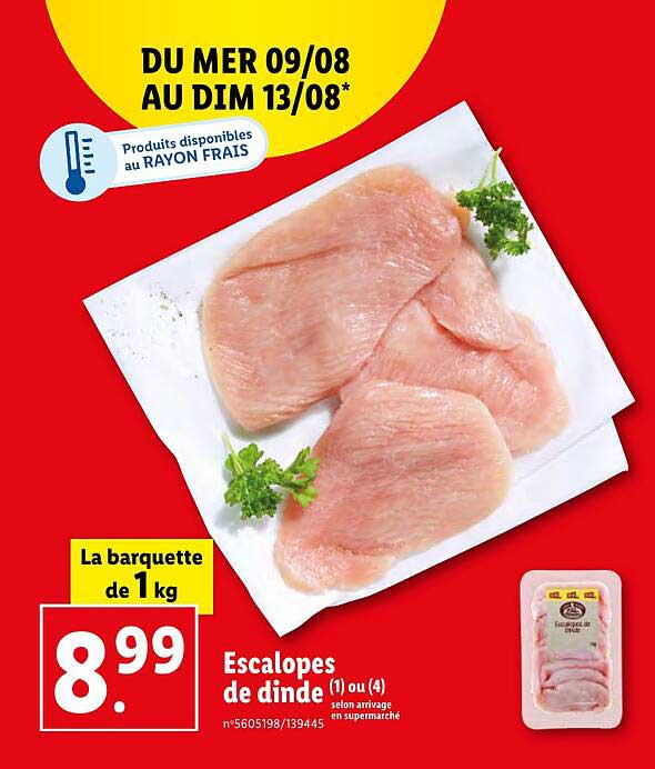 escalopes de dinde