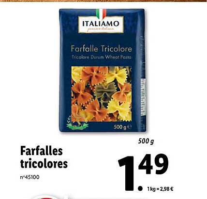Farfalles Tricolores Italiamo