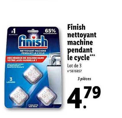 finish nettoyant machine pendant le cycle