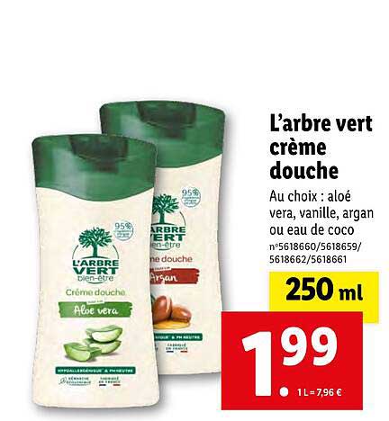 l'arbre vert crème douche