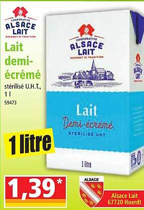 lait demi-écrémé alsace lait