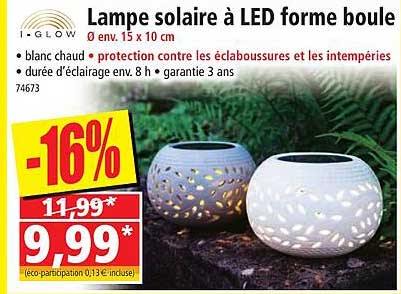 lampe solaire à led forme boule i-glow