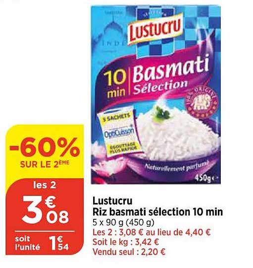 lustucru riz basmati sélection 10 min