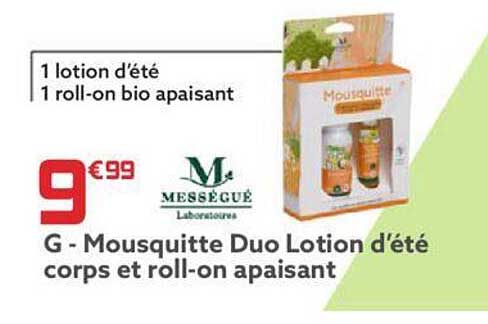 mousquitte duo lotion d'été corps et roll-on apaisant